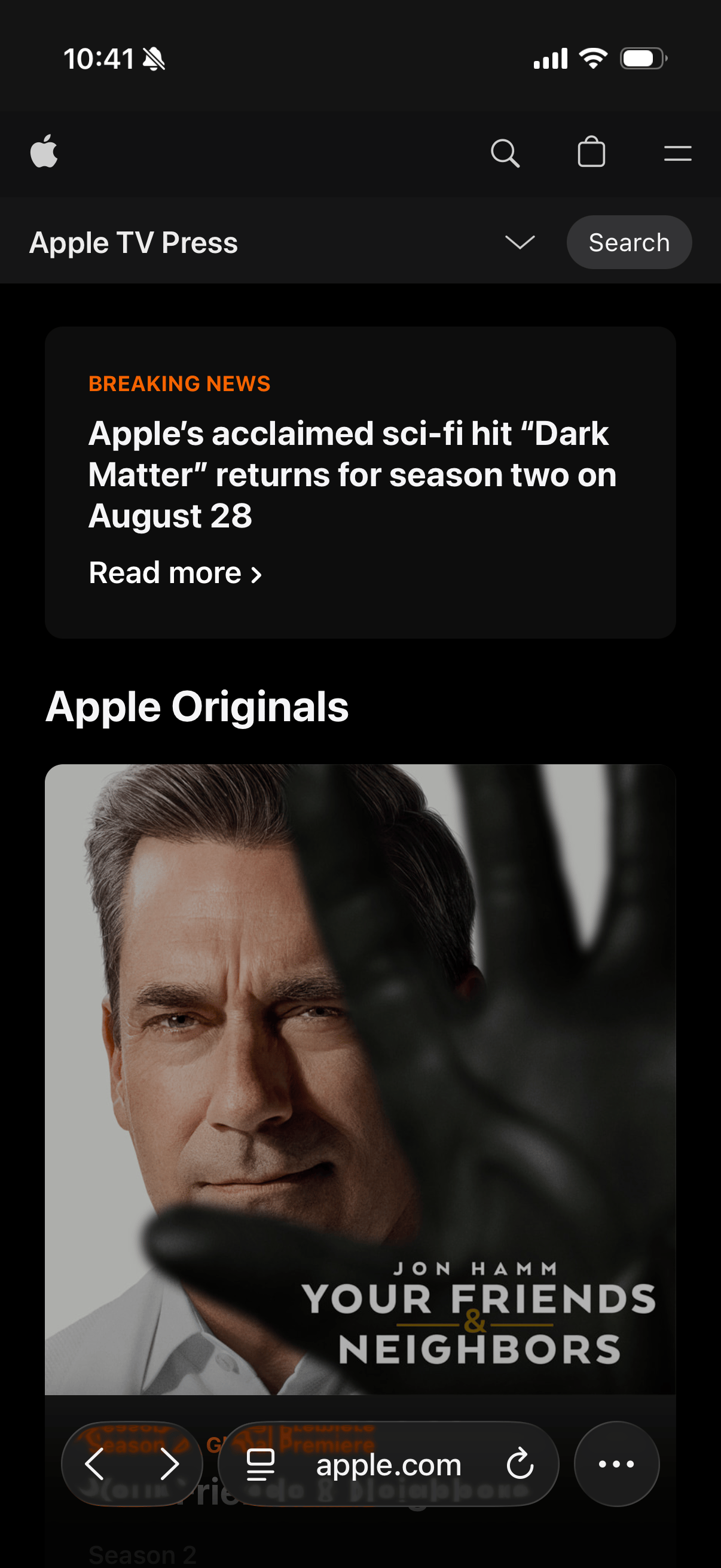Apple TV Mobile Screen 1