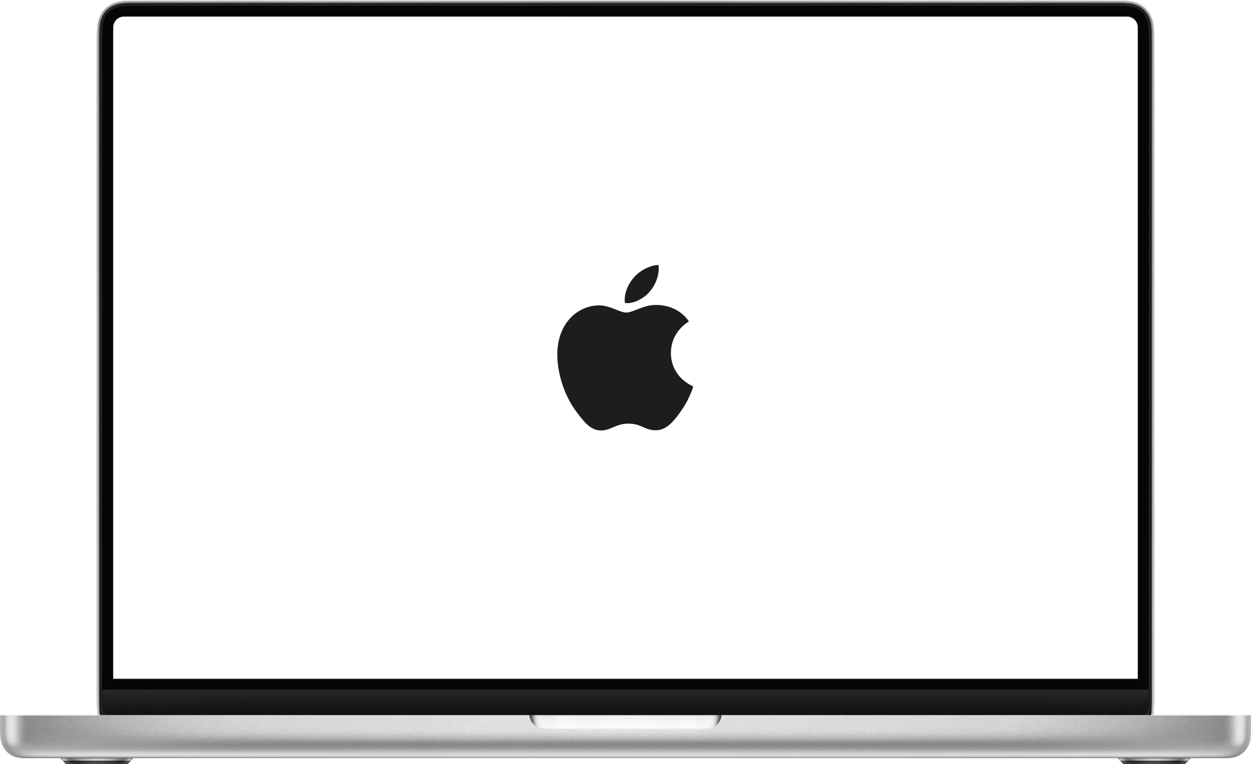 Decorative image of computer displaying apple logo